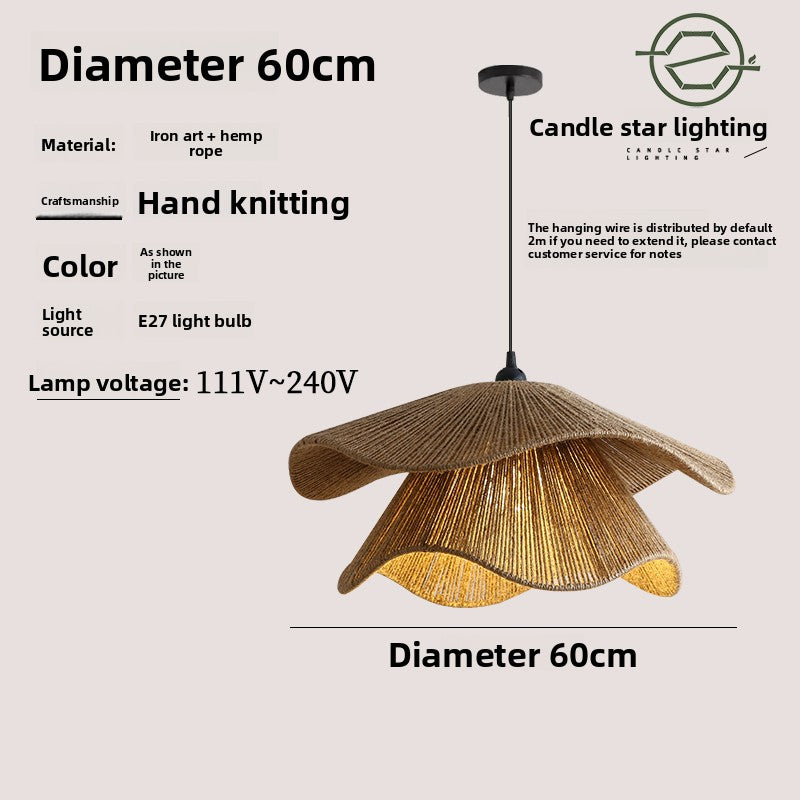 Handwoven Hemp Rope Pendant Light