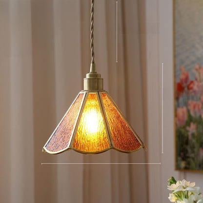 Japanese Retro Tiffany Brass Glass Pendant Lights