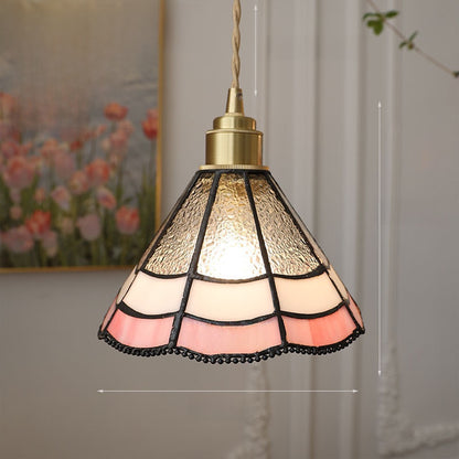 Japanese Retro Tiffany Brass Glass Pendant Lights