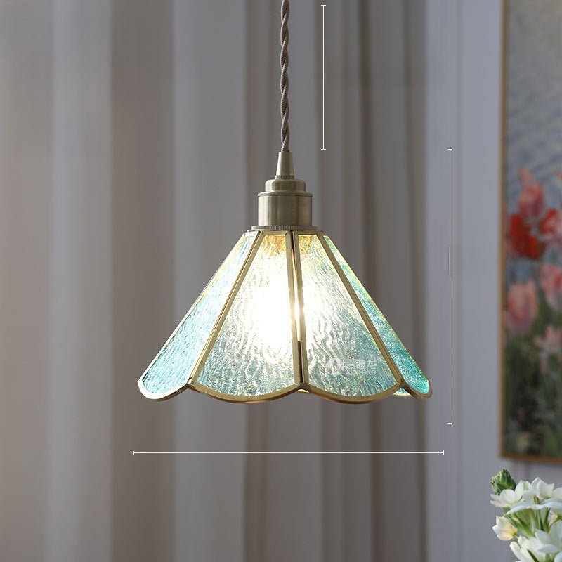 Japanese Retro Tiffany Brass Glass Pendant Lights