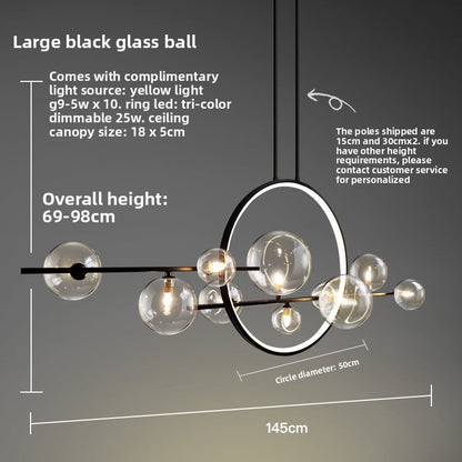 Scandinavian Glass Bubble Ball Chandelier Lighting