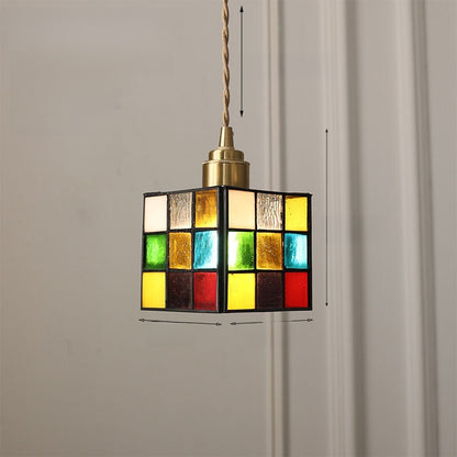 Japanese Retro Tiffany Brass Glass Pendant Lights