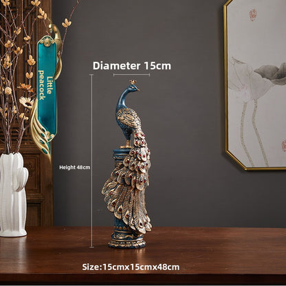 Chinese Peacock Resin Home Decor Ornament