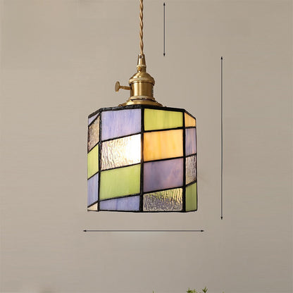 Japanese Retro Tiffany Brass Glass Pendant Lights
