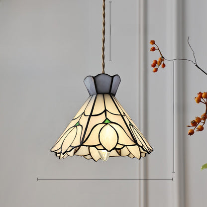 Japanese Retro Tiffany Brass Glass Pendant Lights