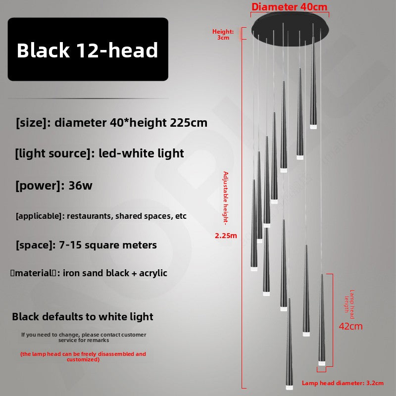 Modern Iron LED Chandelier for Living Room and Staircase