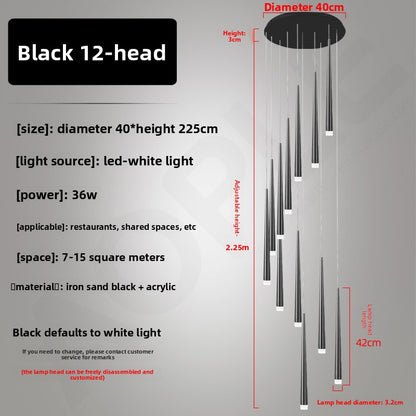 Modern Iron LED Chandelier for Living Room and Staircase
