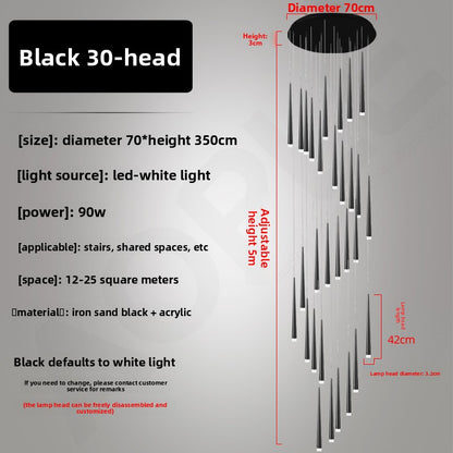 Modern Iron LED Chandelier for Living Room and Staircase