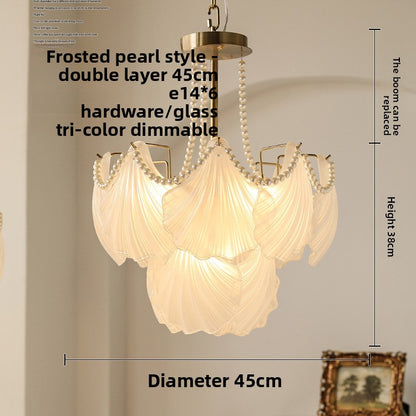 French - Style Shell Inspired Glass Chandelier