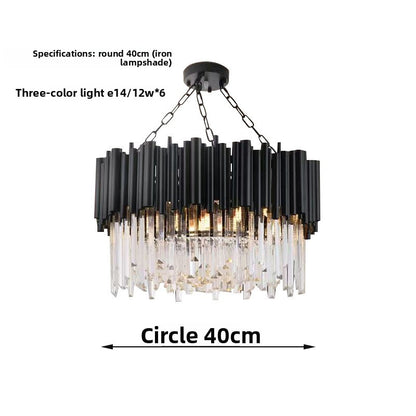 Crystal Chandelier with Stainless Steel Frame