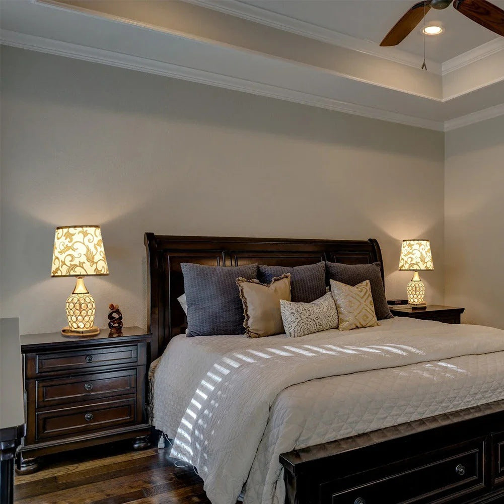 European-Style Crystal Base Bedside Lamp