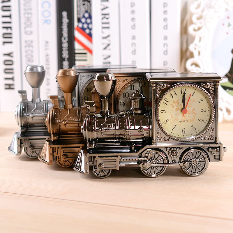 Vintage Locomotive Train Alarm Clock Home Decor