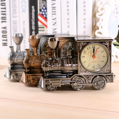Vintage Locomotive Train Alarm Clock Home Decor