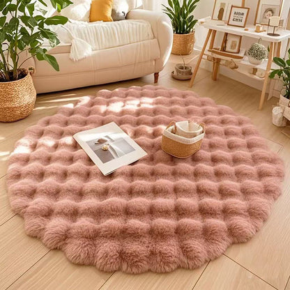 Round Plush Floor Mat Home Decor