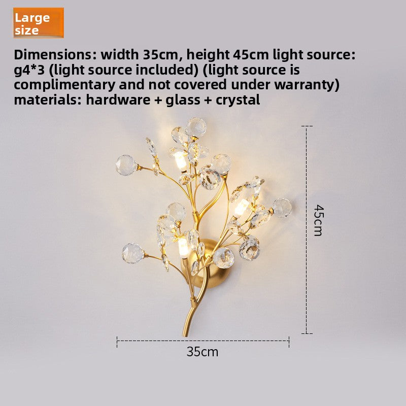 Crystal Bedroom Bedside Wall Lamp