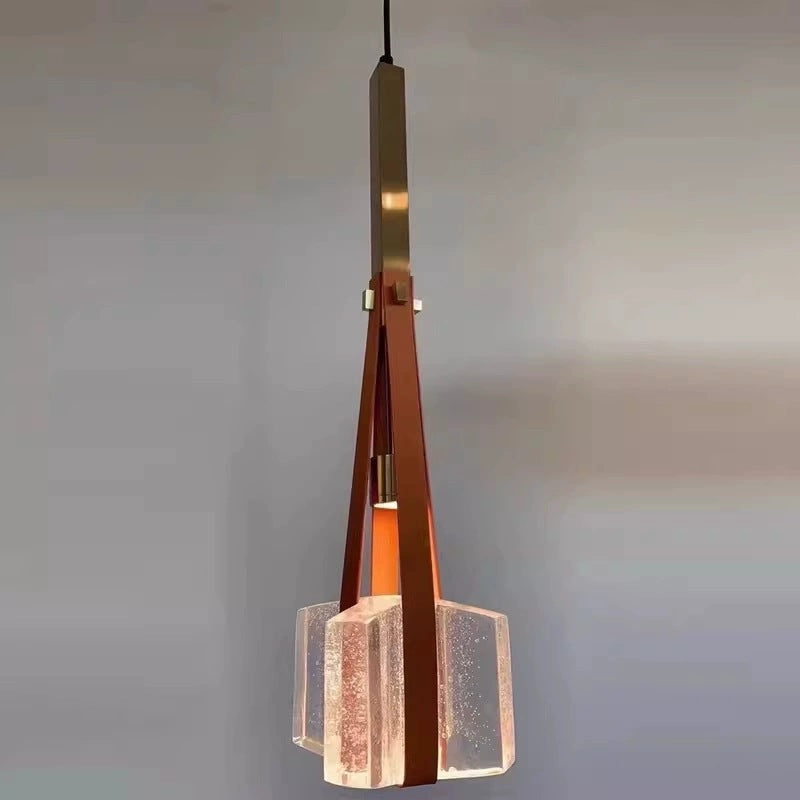 Adjustable Retro Pendant Light with Leather Strap