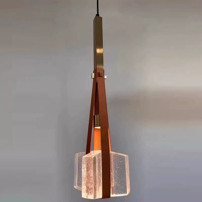 Adjustable Retro Pendant Light with Leather Strap