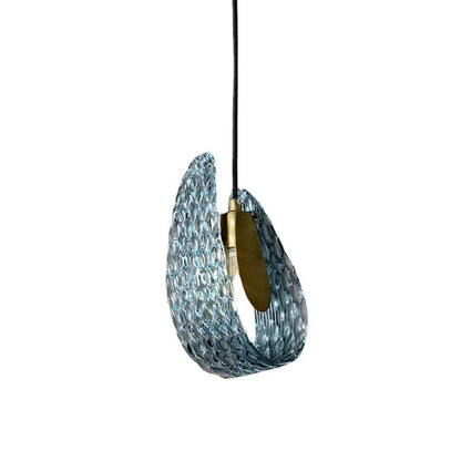 Modern Glass Pendant Light with Copper Finish