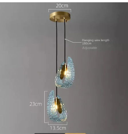Modern Glass Pendant Light with Copper Finish