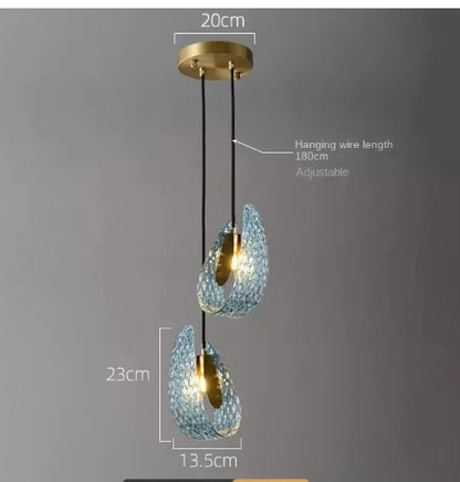 Modern Glass Pendant Light with Copper Finish