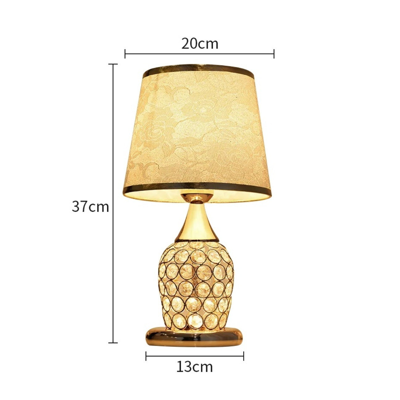 European-Style Crystal Base Bedside Lamp