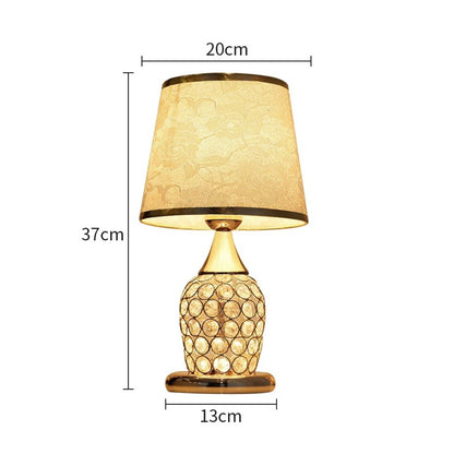 European-Style Crystal Base Bedside Lamp