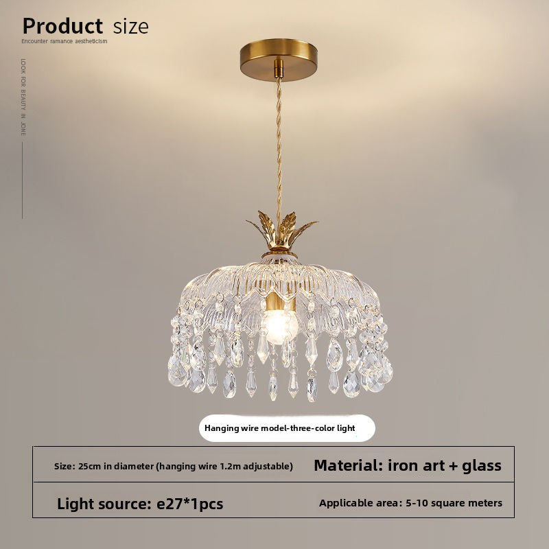 French Retro Crystal Chandelier Light