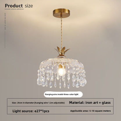 French Retro Crystal Chandelier Light