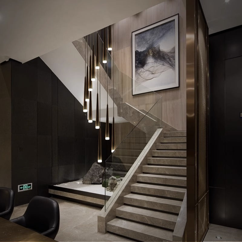 Modern Iron LED Chandelier for Living Room and Staircase