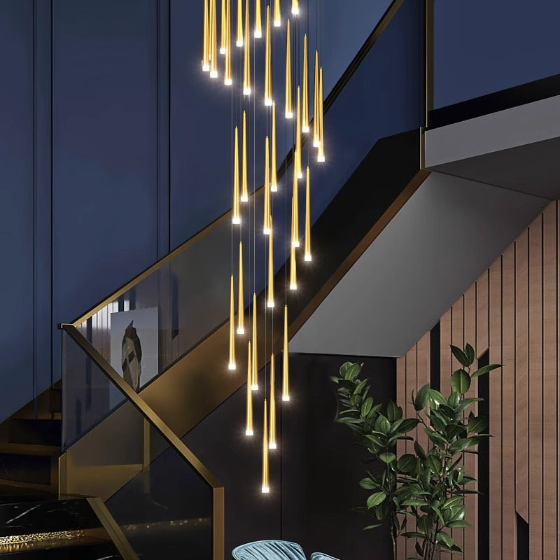 Modern Iron LED Chandelier for Living Room and Staircase
