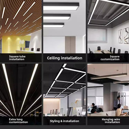 Square Tube LED Office Pendant Light
