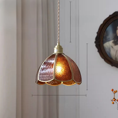 Japanese Retro Tiffany Brass Glass Pendant Lights