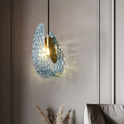 Modern Glass Pendant Light with Copper Finish