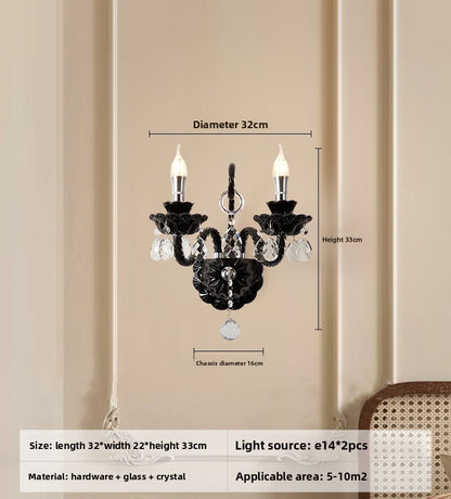 Black Crystal Chandelier Retro French Style