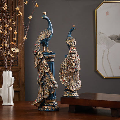 Chinese Peacock Resin Home Decor Ornament