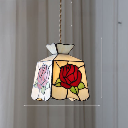 Japanese Retro Tiffany Brass Glass Pendant Lights