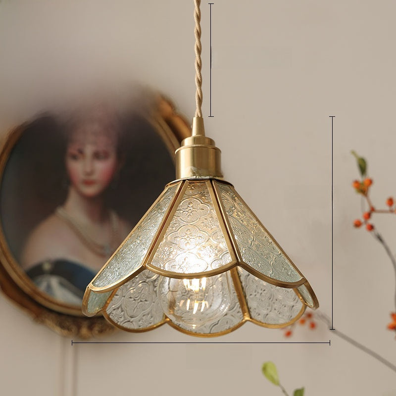 Japanese Retro Tiffany Brass Glass Pendant Lights