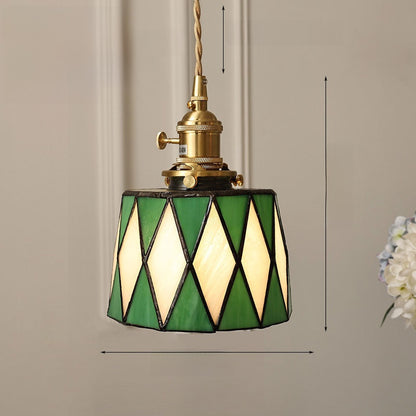 Japanese Retro Tiffany Brass Glass Pendant Lights