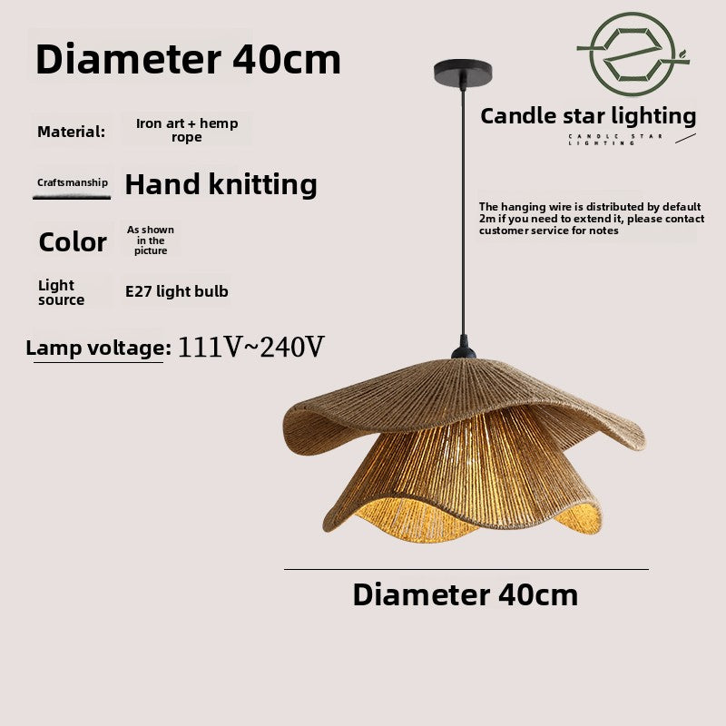 Handwoven Hemp Rope Pendant Light