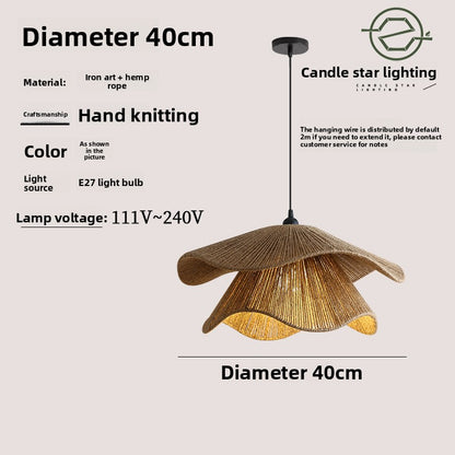Handwoven Hemp Rope Pendant Light