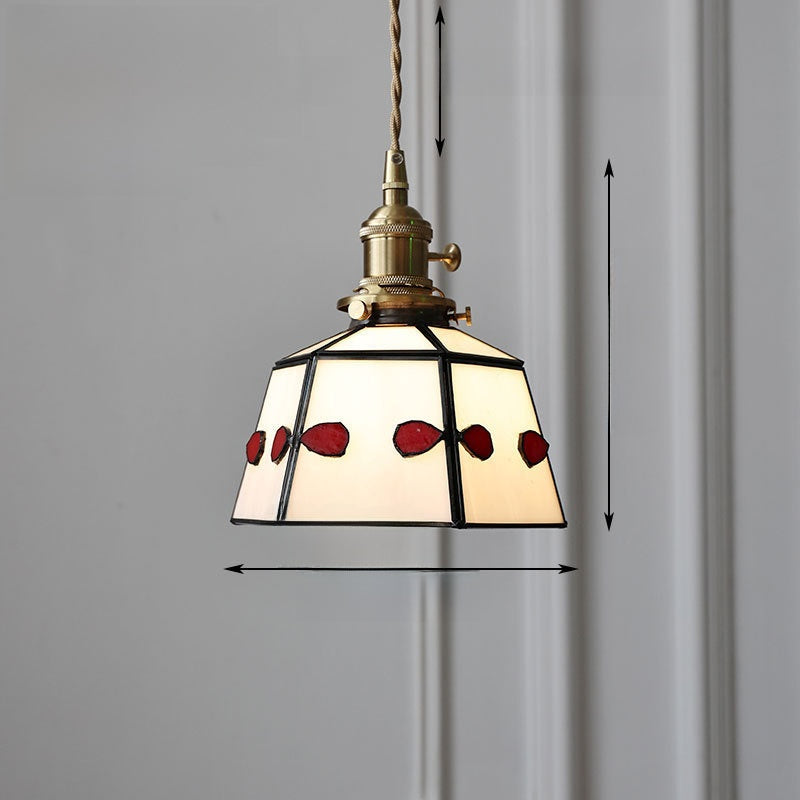 Japanese Retro Tiffany Brass Glass Pendant Lights