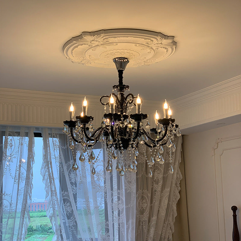 Black Crystal Chandelier Retro French Style