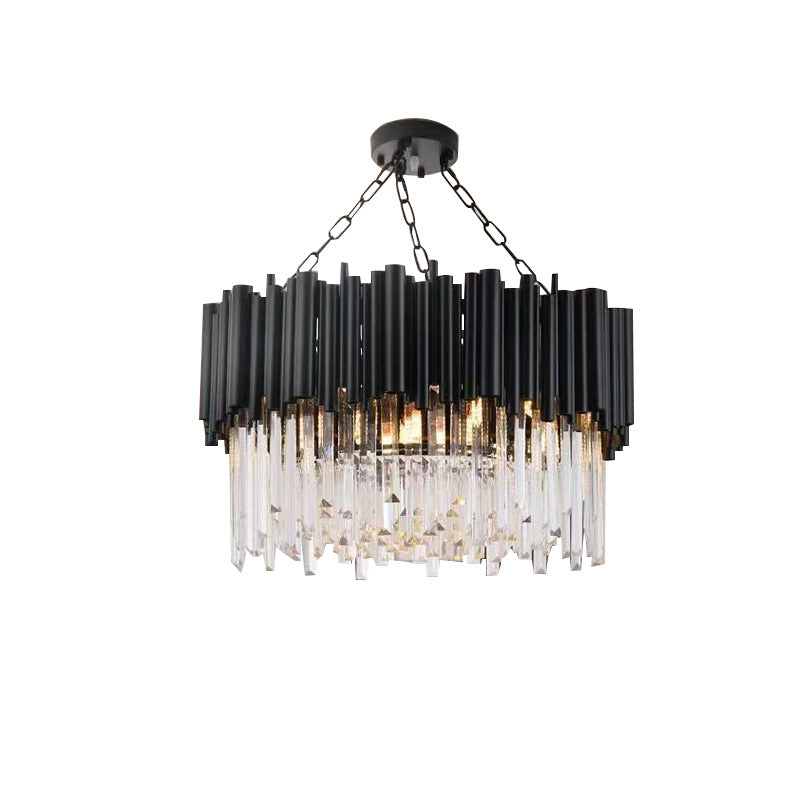 Crystal Chandelier with Stainless Steel Frame