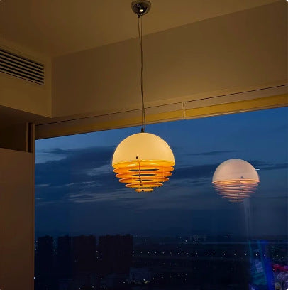Retro Bauhaus Sunset Orange LED Ceiling Lamps