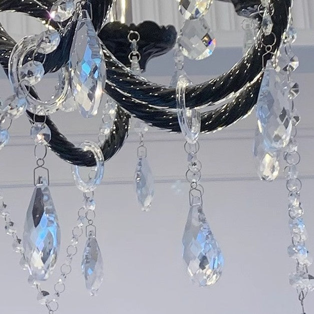 Black Crystal Chandelier Retro French Style