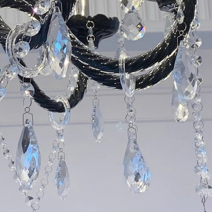 Black Crystal Chandelier Retro French Style