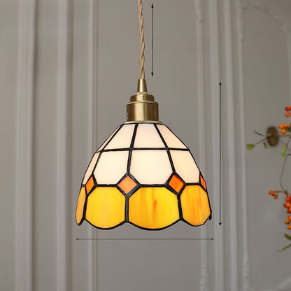 Japanese Retro Tiffany Brass Glass Pendant Lights