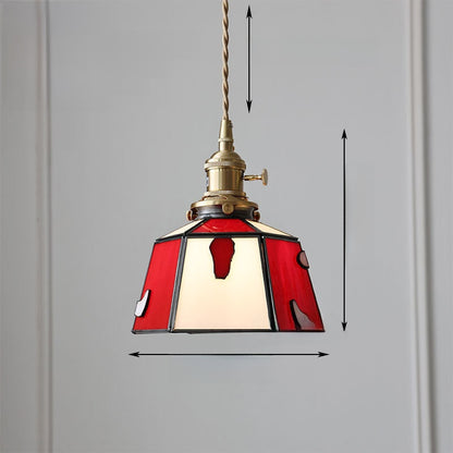Japanese Retro Tiffany Brass Glass Pendant Lights