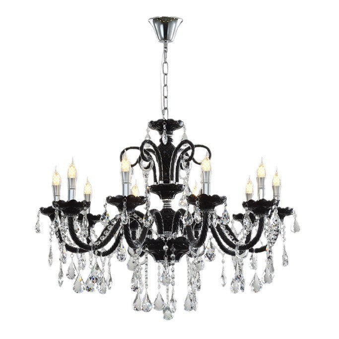 Black Crystal Chandelier Retro French Style