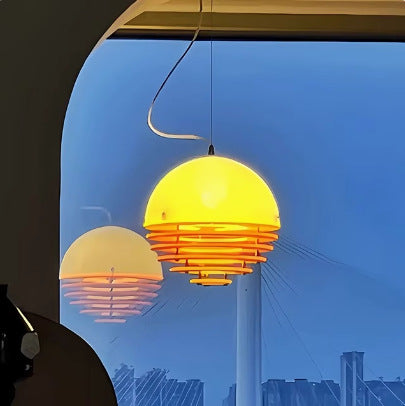 Retro Bauhaus Sunset Orange LED Ceiling Lamps